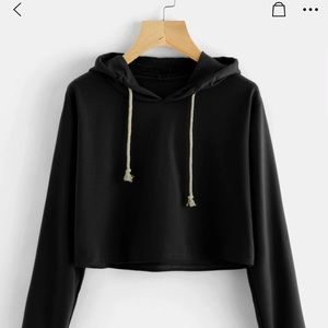 Black cropped hoodie